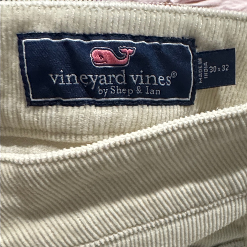 Vineyard Vines Off-White Corduroy Trousers